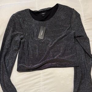 EXPRESS STRETCHY GLITTER CROP TOP